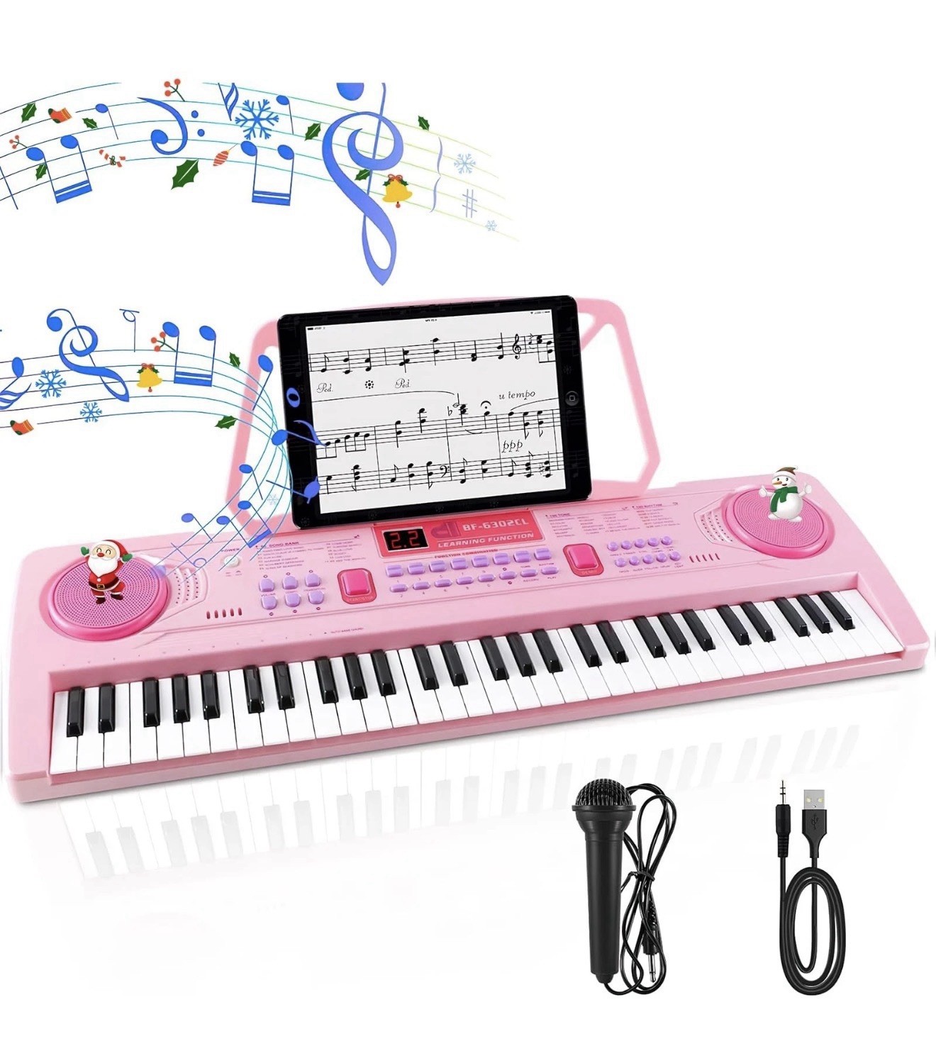 Wostoo 61 Key Piano Keyboard For Kids , Portable 24.6 In