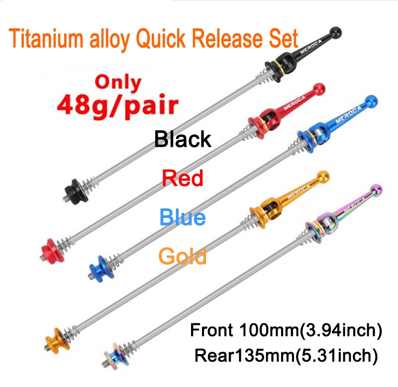 2x Bicycle Wheel Skewers Mtb Road Bike QR Quick Release Titanium Front Rear Set