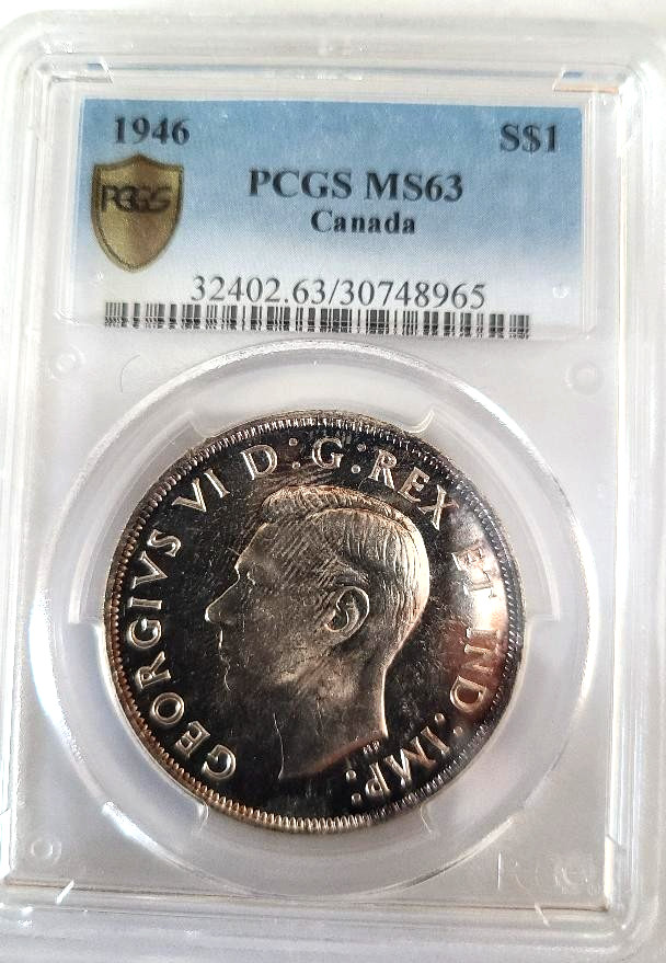 Canada 1946 $1 Silver Dollar PCGS MS 63