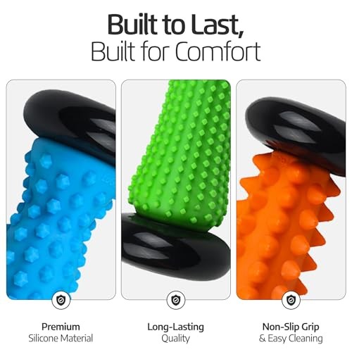 Logest Foot Massage Roller - Trigger Point Therapy - Blue & Green - 2 Pack
