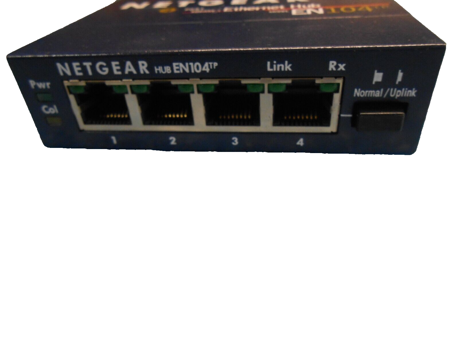 LOT OF 2 NETGEAR 4 Port 10BASE-T Ethernet Hub EN 104TP - No Power Adapter