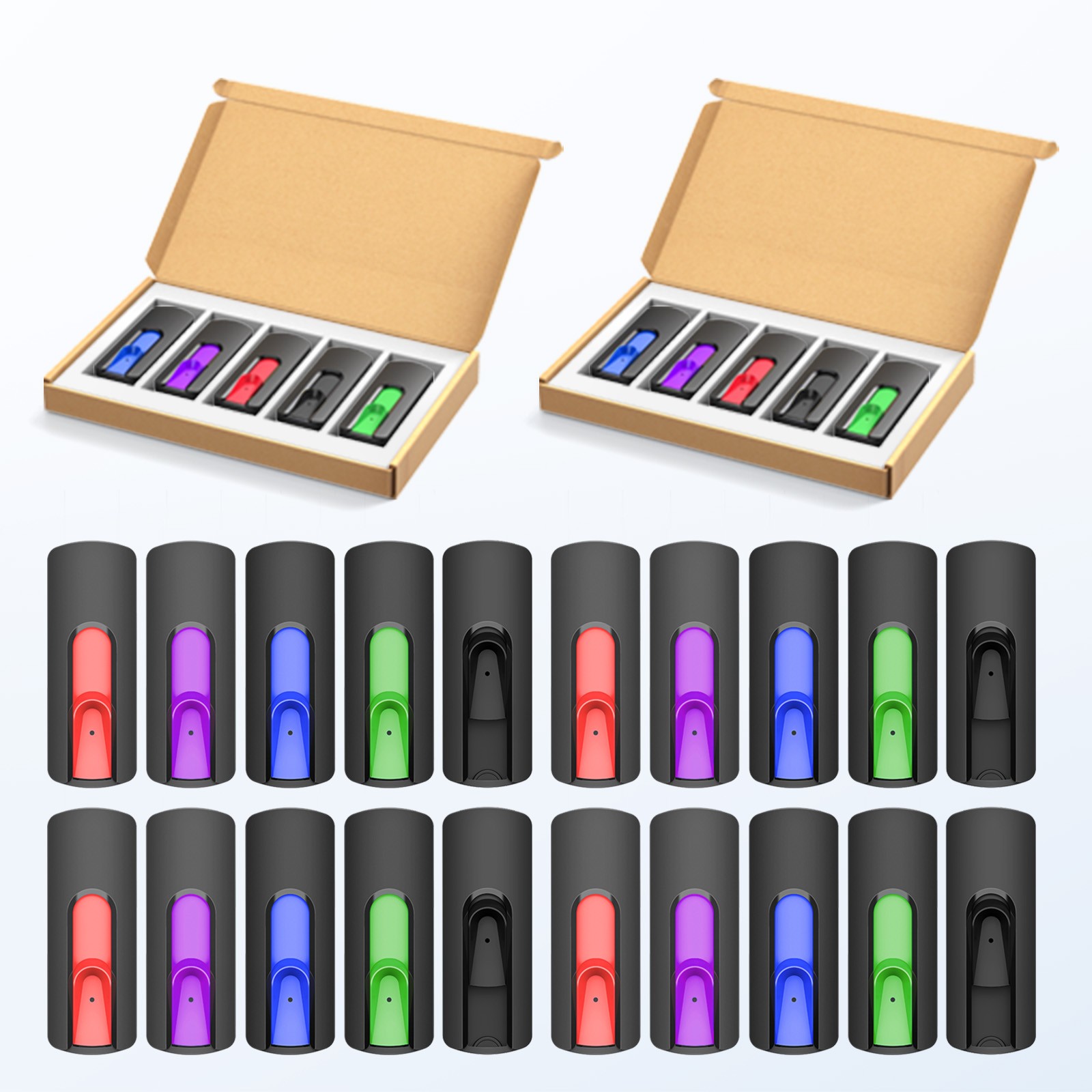 Kootion USB 2.0 64GB 20PCS Retractable Style Flash Drive Memory Stick Multicolor