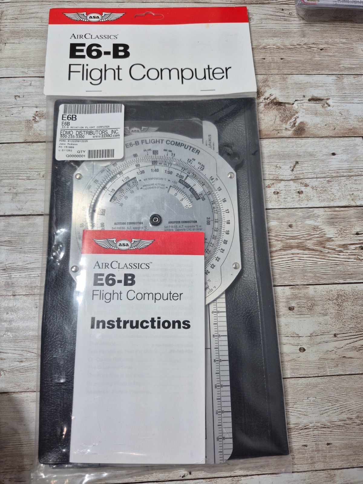 ASA AirClassics E6-B E6B Metal Aviation Flight Computer w/Case ASA-E6B Aluminum