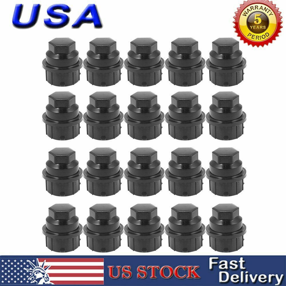 20*Black Plastic Wheel Lug Nut Caps Replace Kits For GM 9593028 9593228