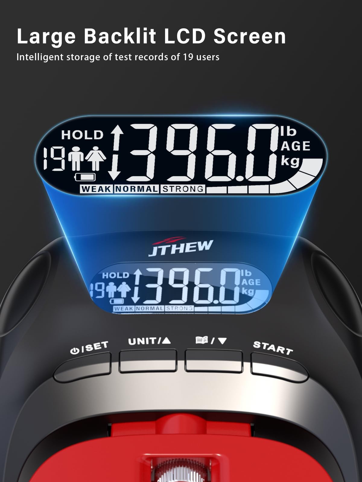 Grip Strength Tester Trainer - Electronic Hand Dynamometer of 400lbs/180kg & ...