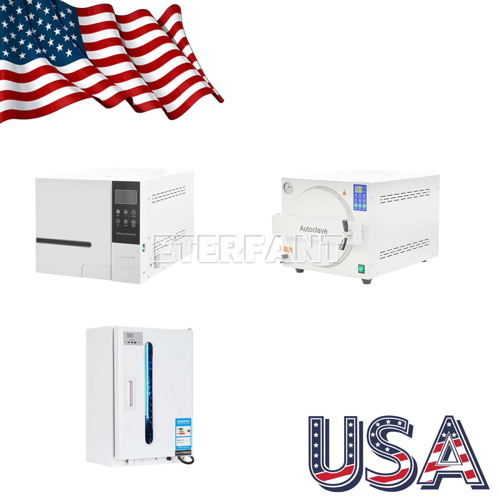 Dental 18/23L Class N/B Autoclave Steam Sterilizer/27L UV Sterilization Cabinet
