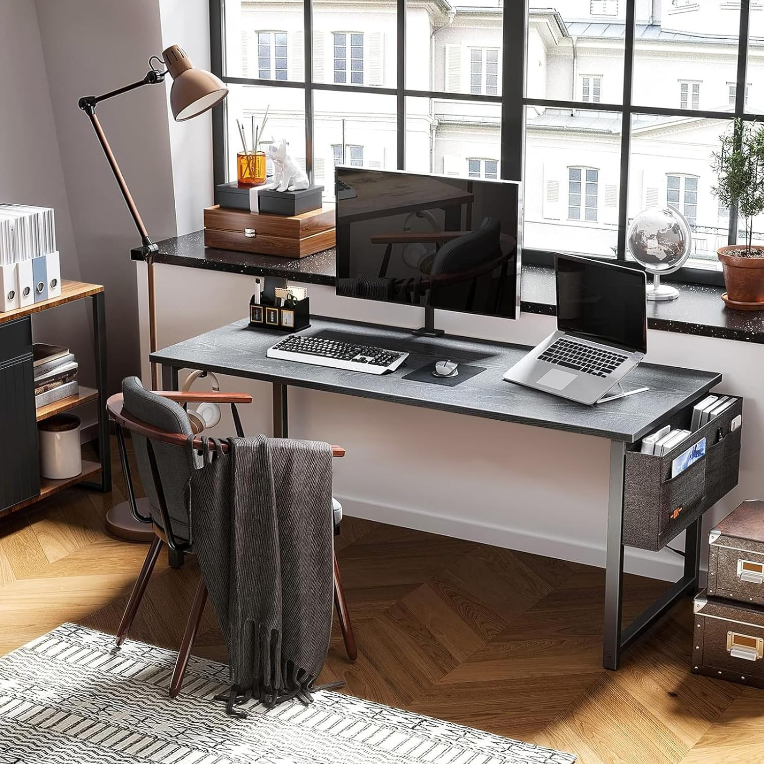 Computer Desk Large Office Desk, 63 Inch Gaming Desk with Storage, Modern PC Des
