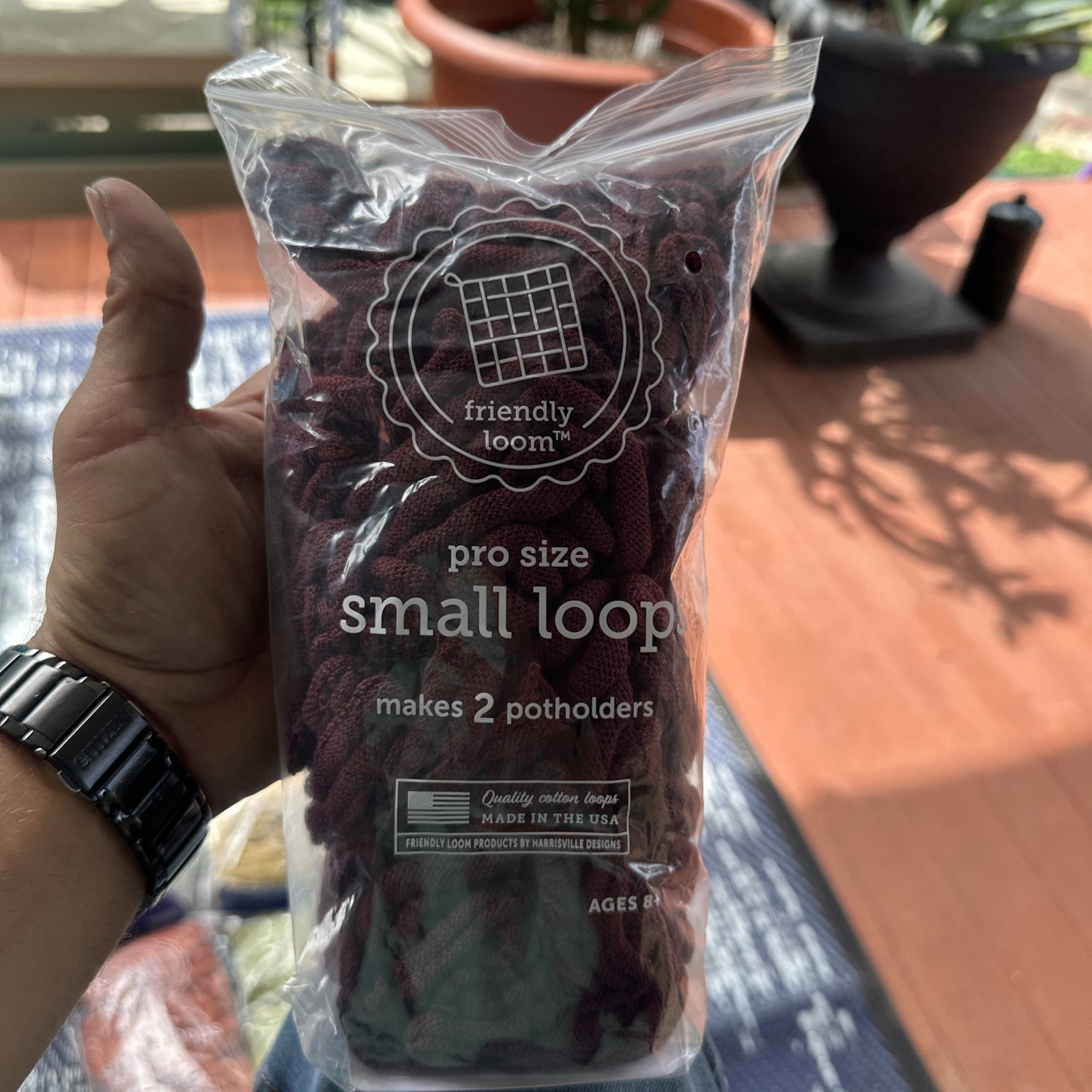 Friendly Loom | 10” PRO-Sized Burgundy Potholder Weaving Loops | Craft 2