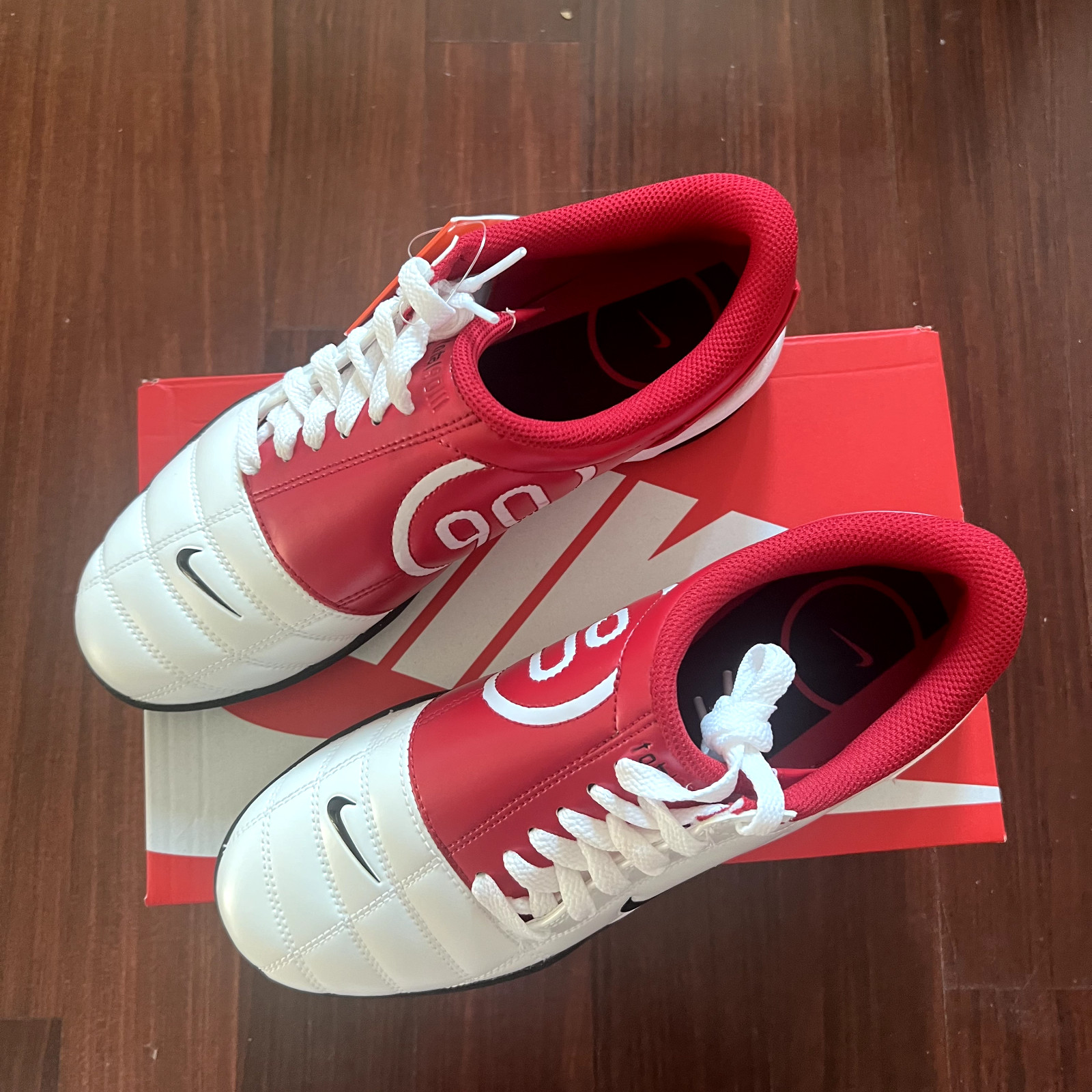 Nike Total 90 SP Mens Indoor Soccer Shoes White Gym Red Black HQ2851-100