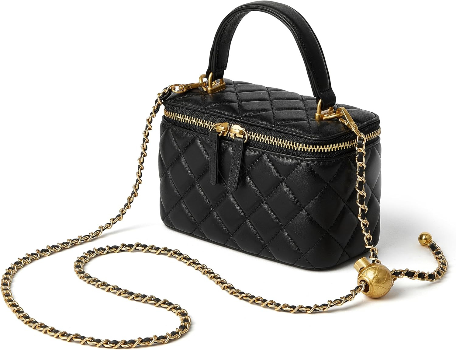 Small Quilted Box Crossbody Purse For Women Designer Leather Mini Top Handle Pou