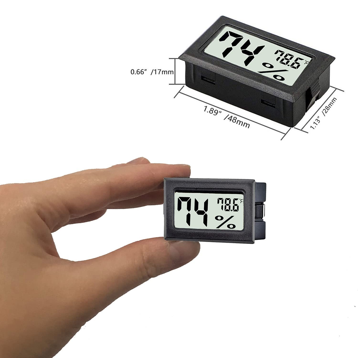 6 Pack Mini Digital Thermometer Hygrometer,Indoor Temperature and Humidity Ga...
