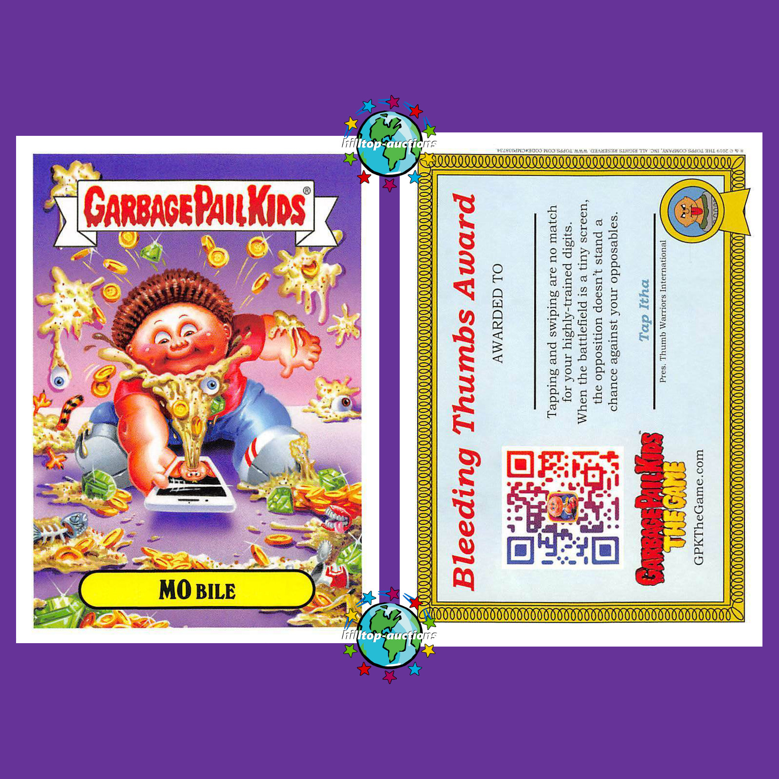 GARBAGE PAIL KIDS REVENGE OF OH THE HORROR-IBLE MO BILE GPK GAME PROMO CARD 2019