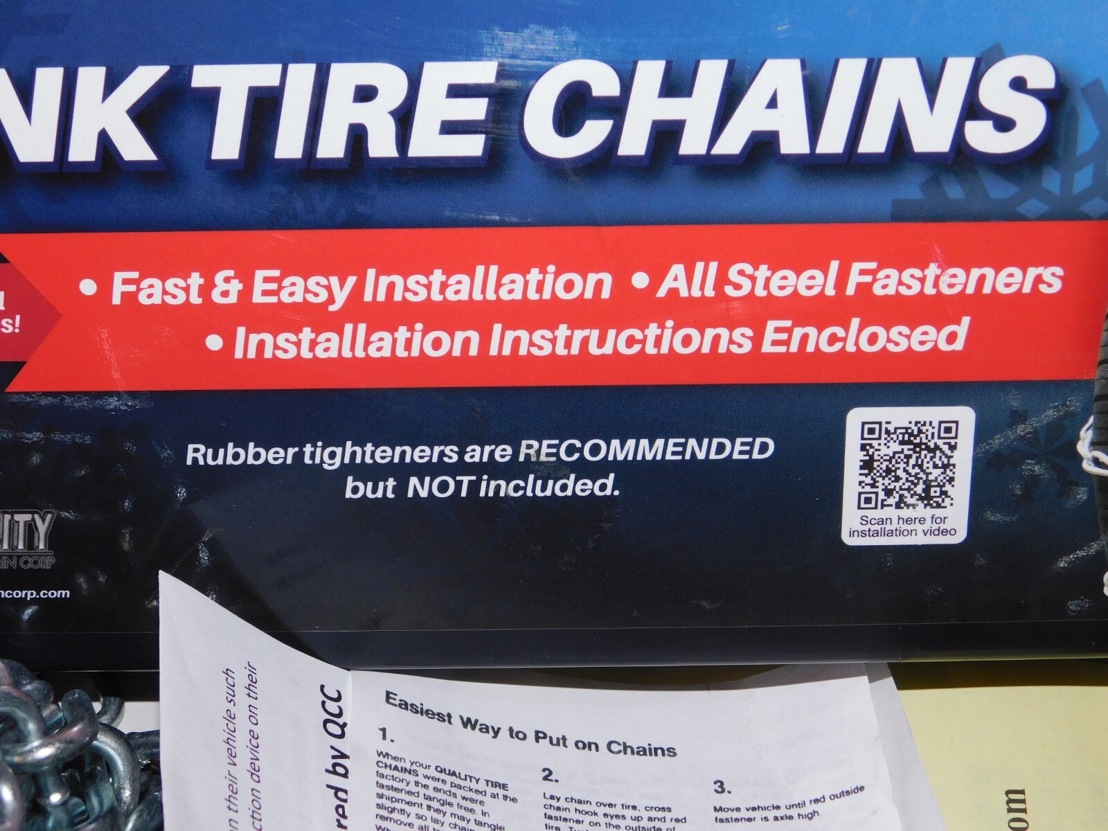 1122 Quality Passenger Link Tire Chains, 1 Pair, Never Used