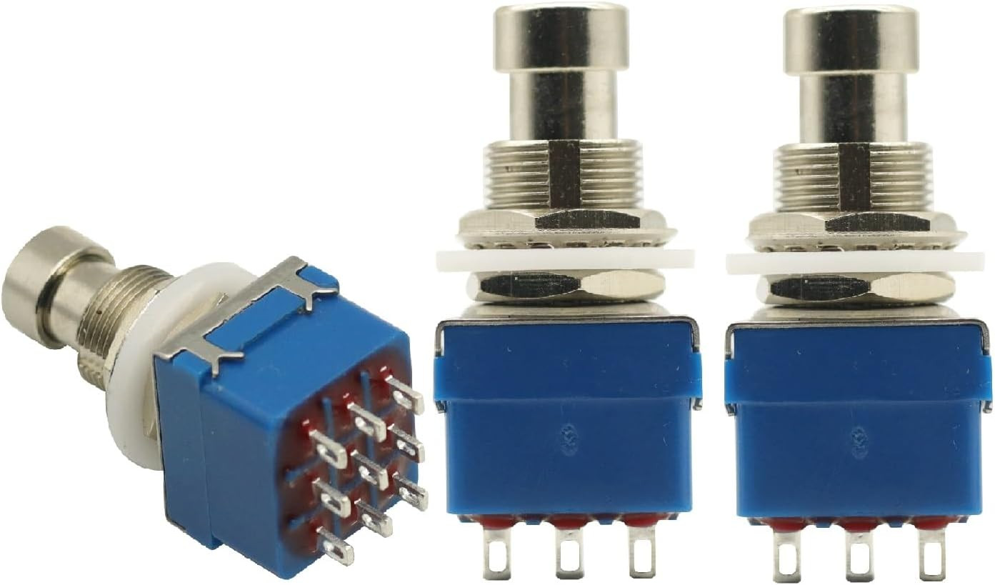 3PCS 3PDT Footswitch 9Pin Guitar Effects Pedal Box Stomp Foot Metal Switch...