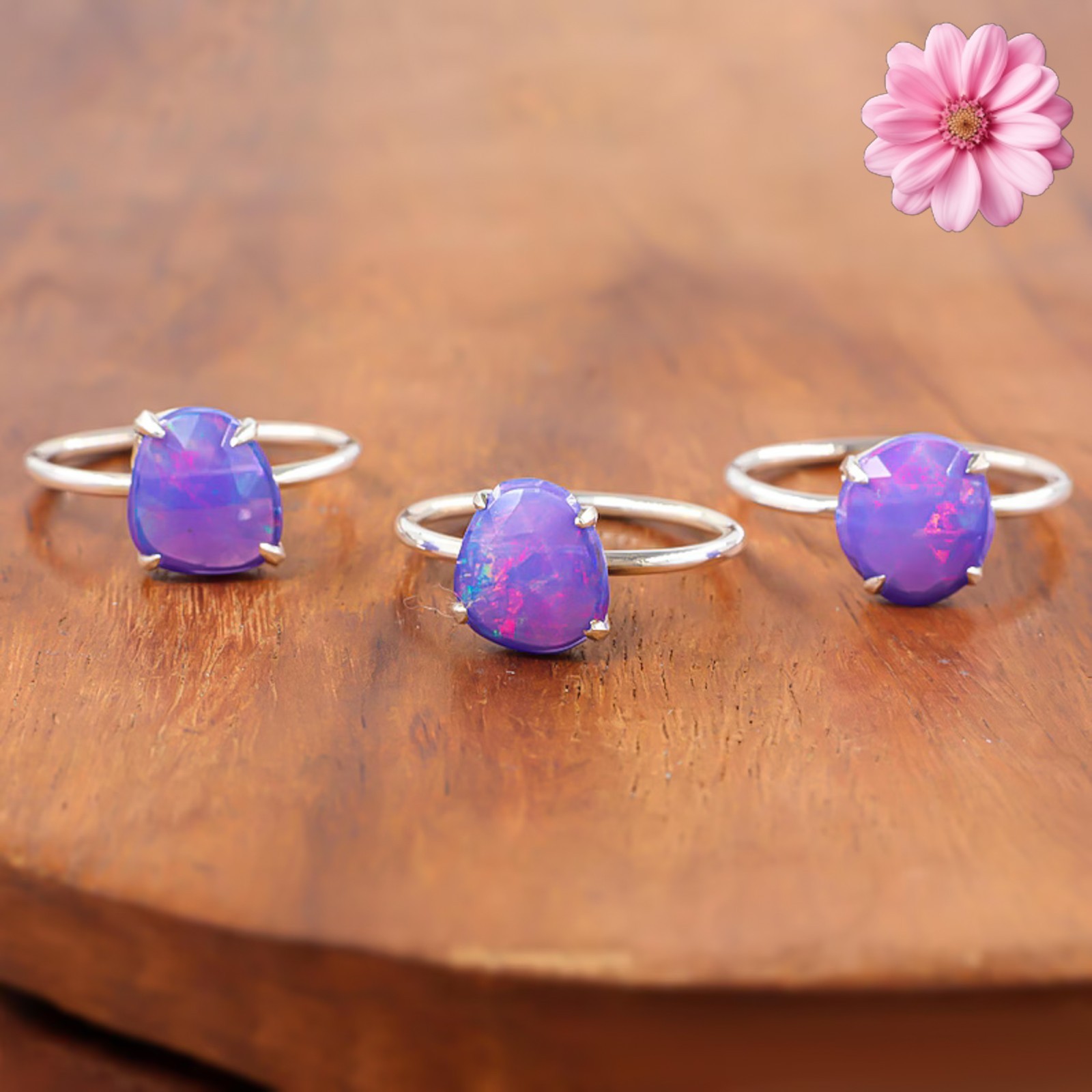 Ethiopian Welo Opal Gemstone 925 Sterling Silver Handmade Jewelry Ring Gift For
