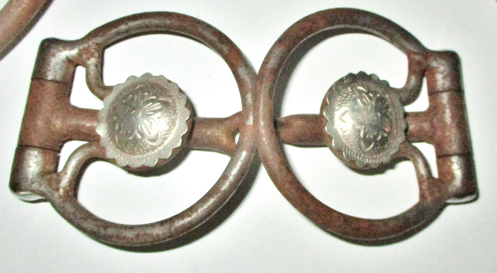 Antique brown sweet iron Dee Ring Snaffle -Silver Concho Show-Trail Bit-Classic
