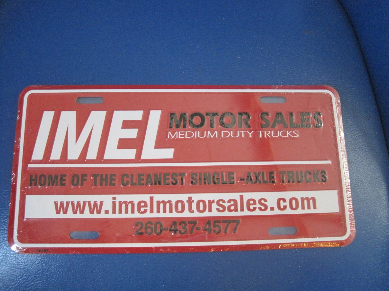 NOS IMEL MOTOR SALES METAL BOOSTER LICENSE PLATE
