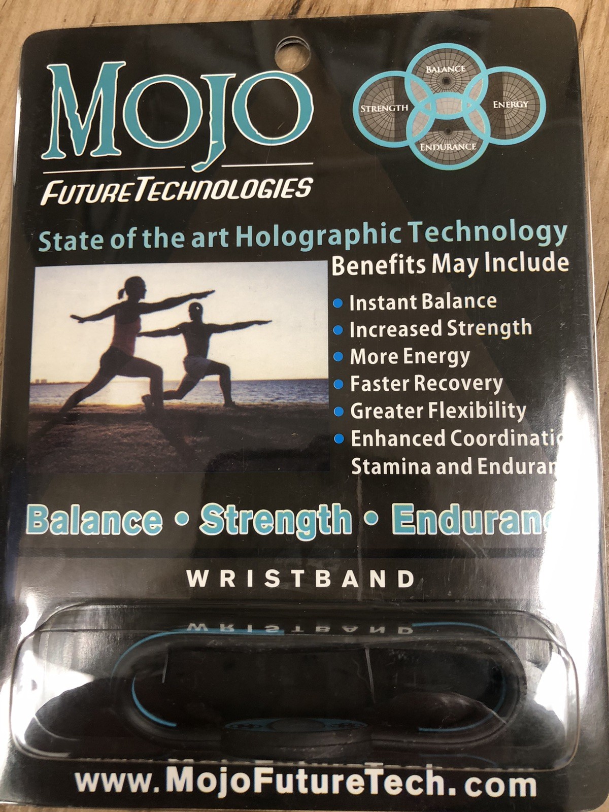 7" Mojo Holographic Wristband BLACK / BLUE