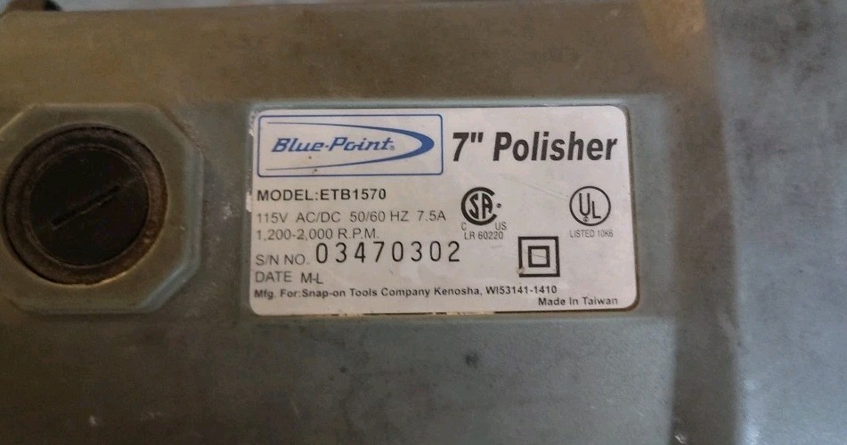 Blue Point ETB1570 7" Angle Corded Polisher Same Day Shipping