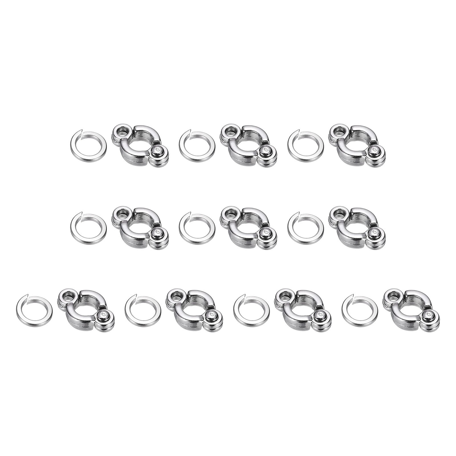 Bird Foot Rings Parrot Metal Leg Ring 4.5mm/0.18" ID, (Silver Tone, 10 Set)