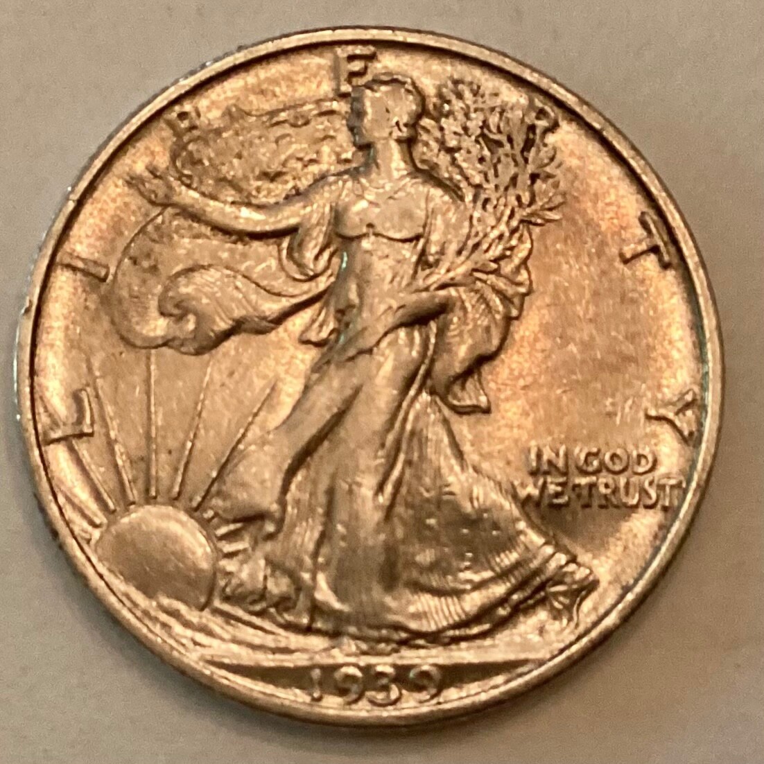 1939 S Walking Liberty Half Dollar cd -