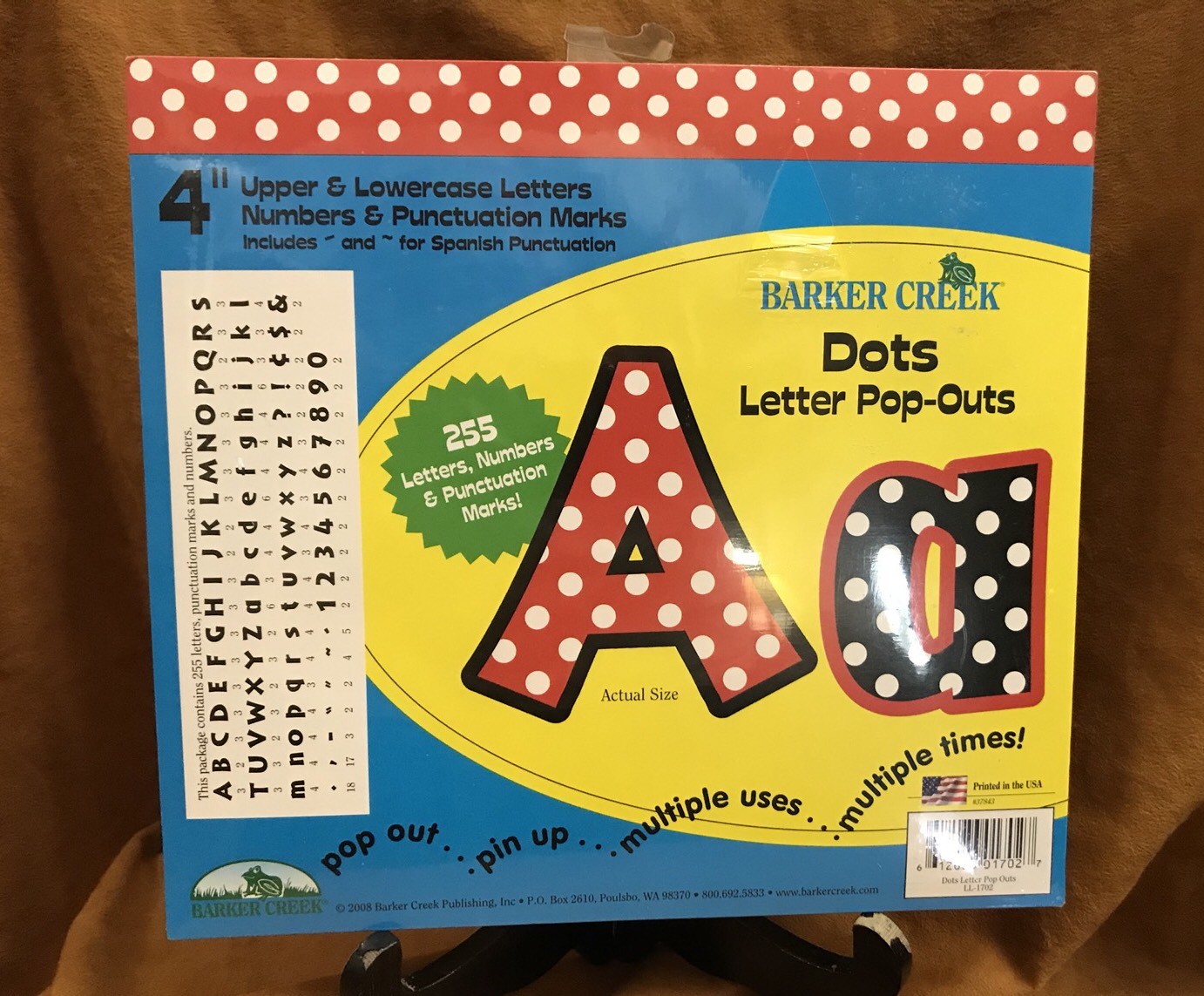 NEW BARKER CREEK 4” UPPER AND LOWERCASE DOTS LETTER POP OUTS RED WHITE BLACK