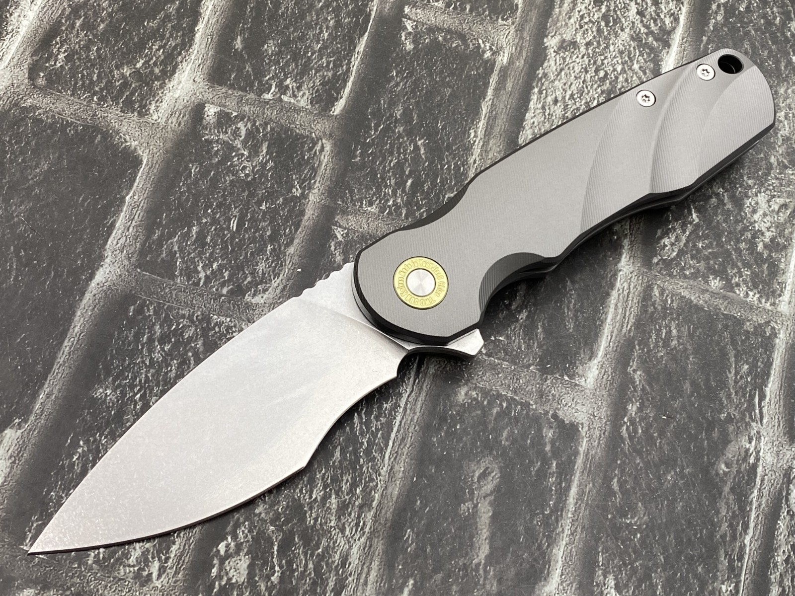 TwoSun TS517-14C-BL-SW Folding Knife 14C28N Blade Titanium Handle Pocket Knife