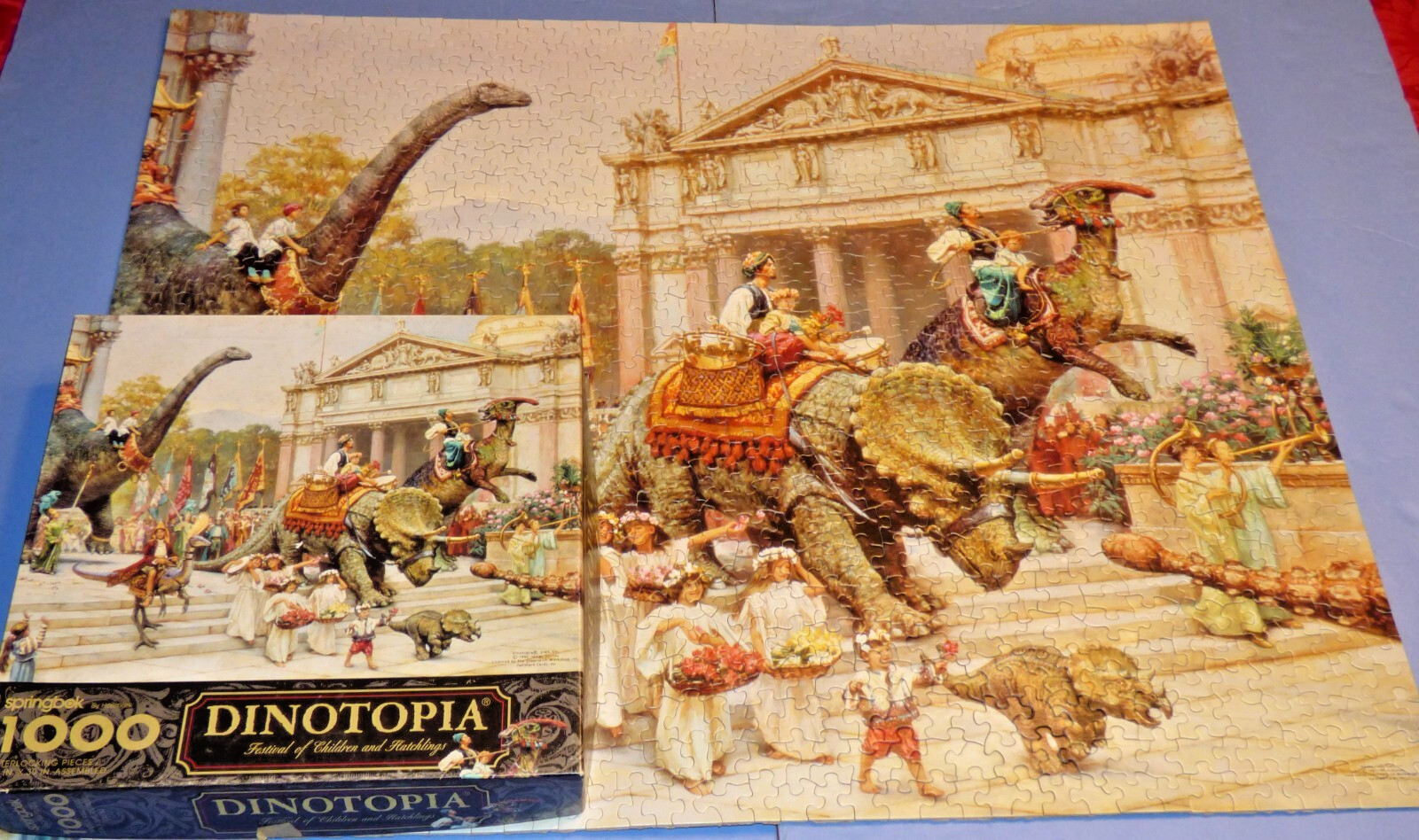 COMPLETE James Gurney DINOTOPIA Springbok Jigsaw Puzzle 1000 Piece Vintage 1992