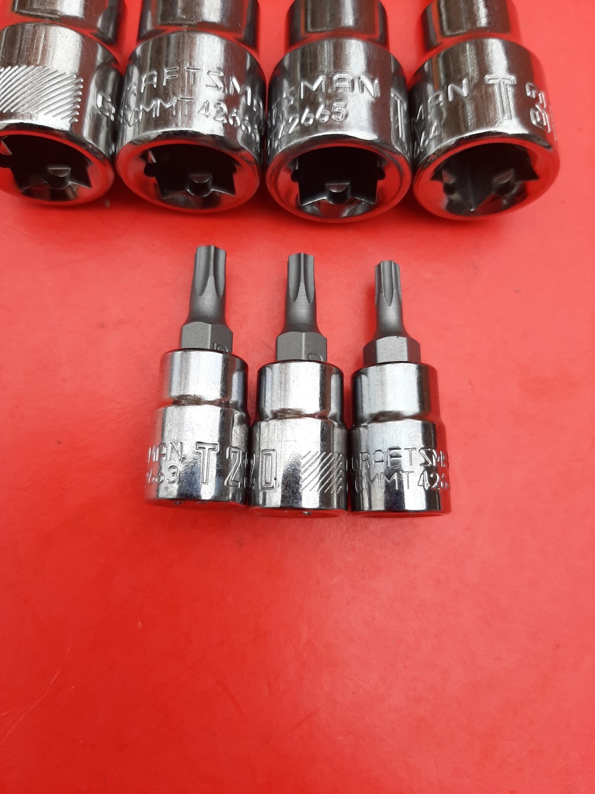 NEW CRAFTSMAN TOOLS 7 Piece 1/4 & 3/8" Drive Torx Star Bit Driver Socket Set