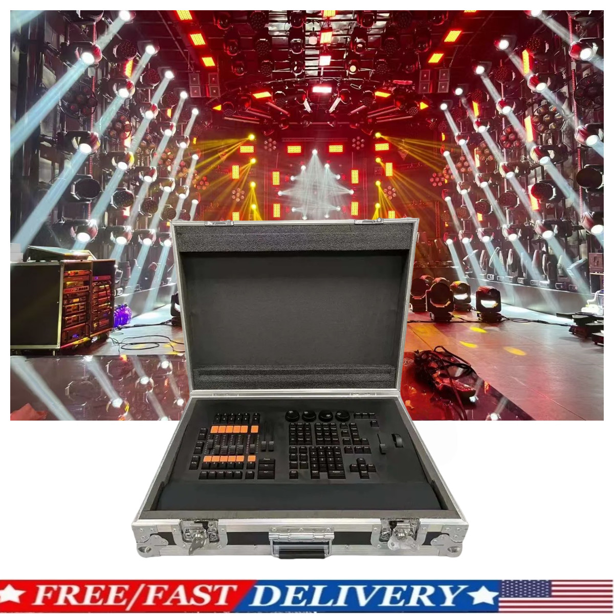 US 2048ch dmx512 console 3pin stage show light command controller onpc+case
