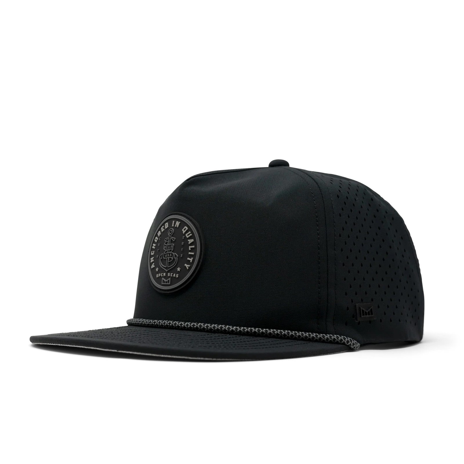 Melin Hydro Coronado Anchored Flat Bill Hat, Black, X-Large