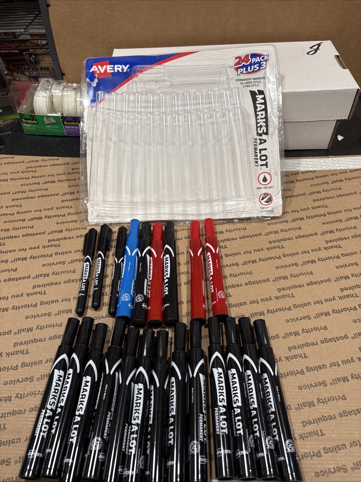 Avery Marks-A-Lot Permanent Marker, Chisel Tip, Assorted Colors, 27-count - 5 OB