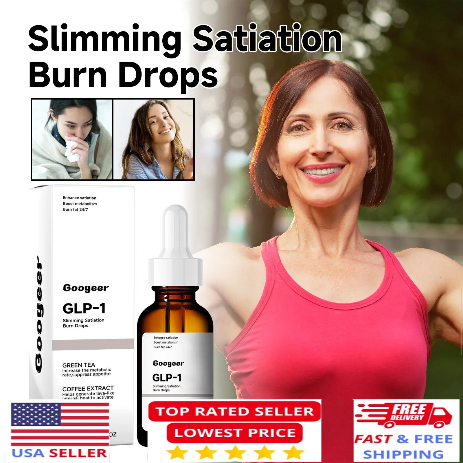 Googeer 30ml Dietary Supplement Drops Promote Digestion Weight Lose Detox