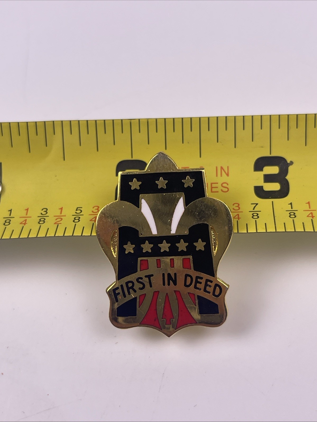 U.S. Military 1st Army NCBU NON COLOR BEARING DI DUI Crest Pin FIRST IN DEED