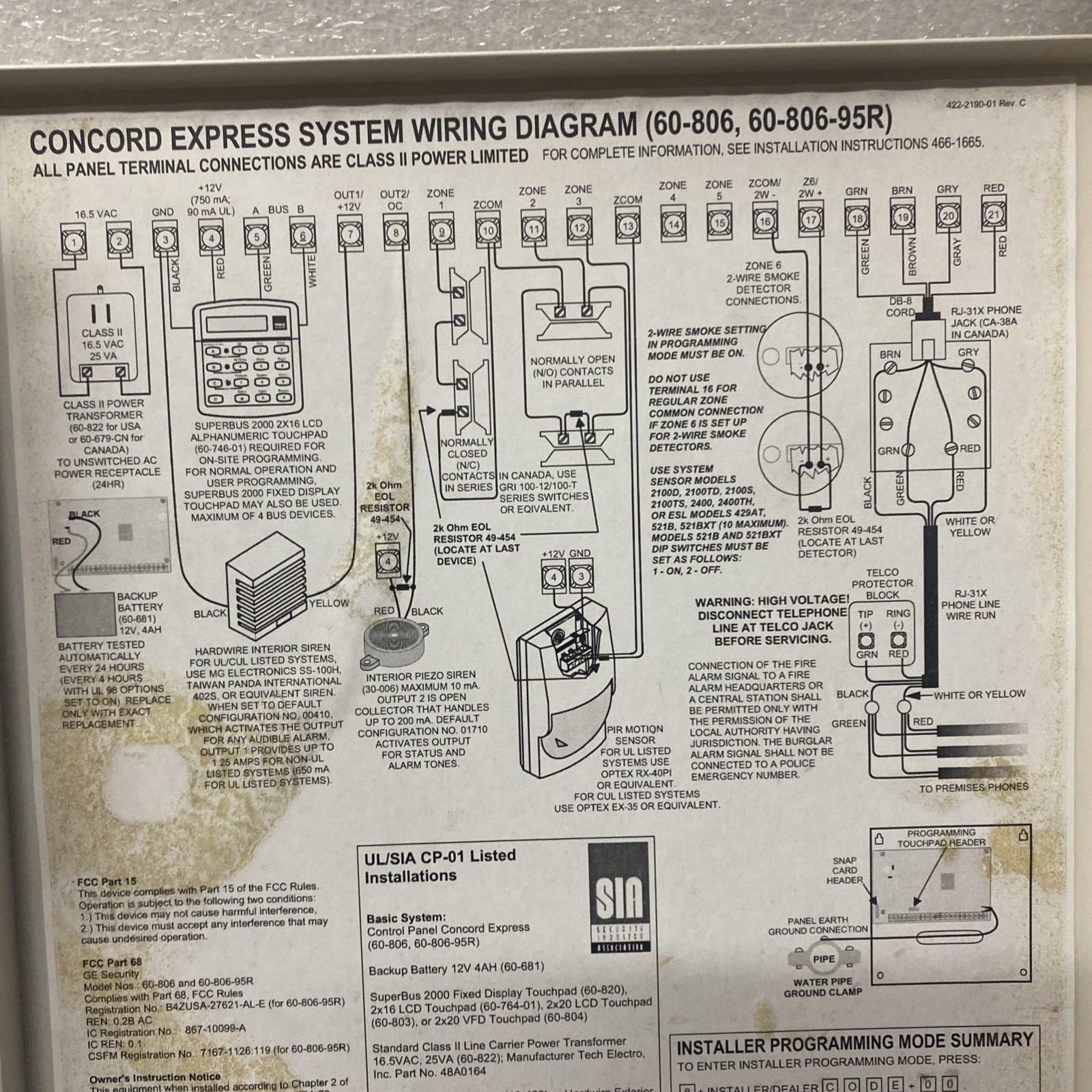GE Interlogix Concord 4 60-806 / 60-806-95R Security Control Panel
