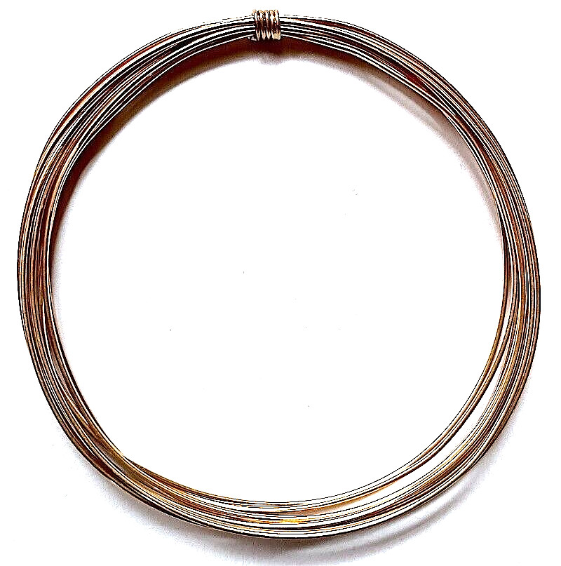 Bracelet, Brass Bangle, 10 Strands, 2.75" Diameter, Fits Wrists 6 to 7.25 Inches