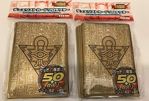 (100)YUGIOH Small Sized Millenium Puzzle Card Sleeves Golden 63X90mm