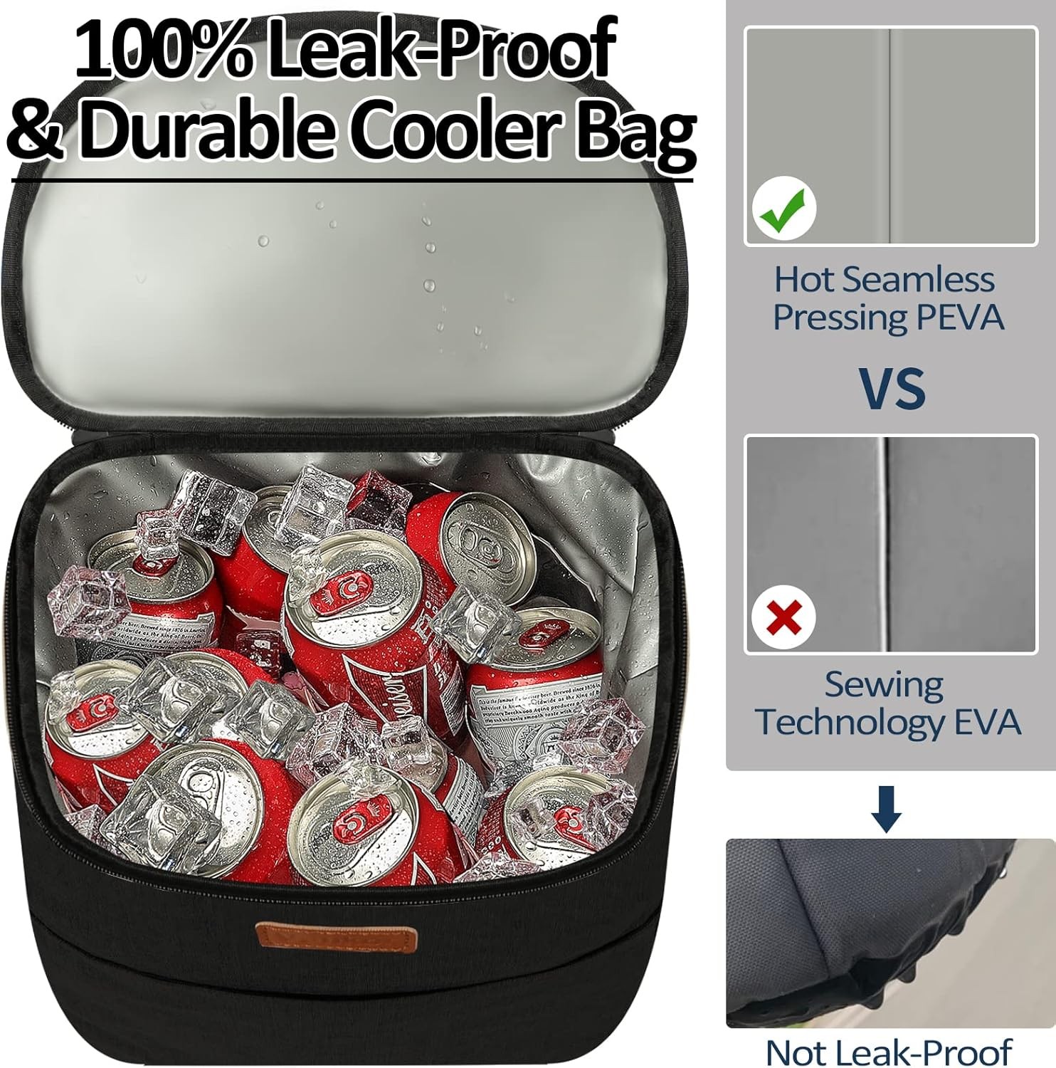 Camping Cooler Backpack 30 45 Cans Insulated Leak Proof for Beach