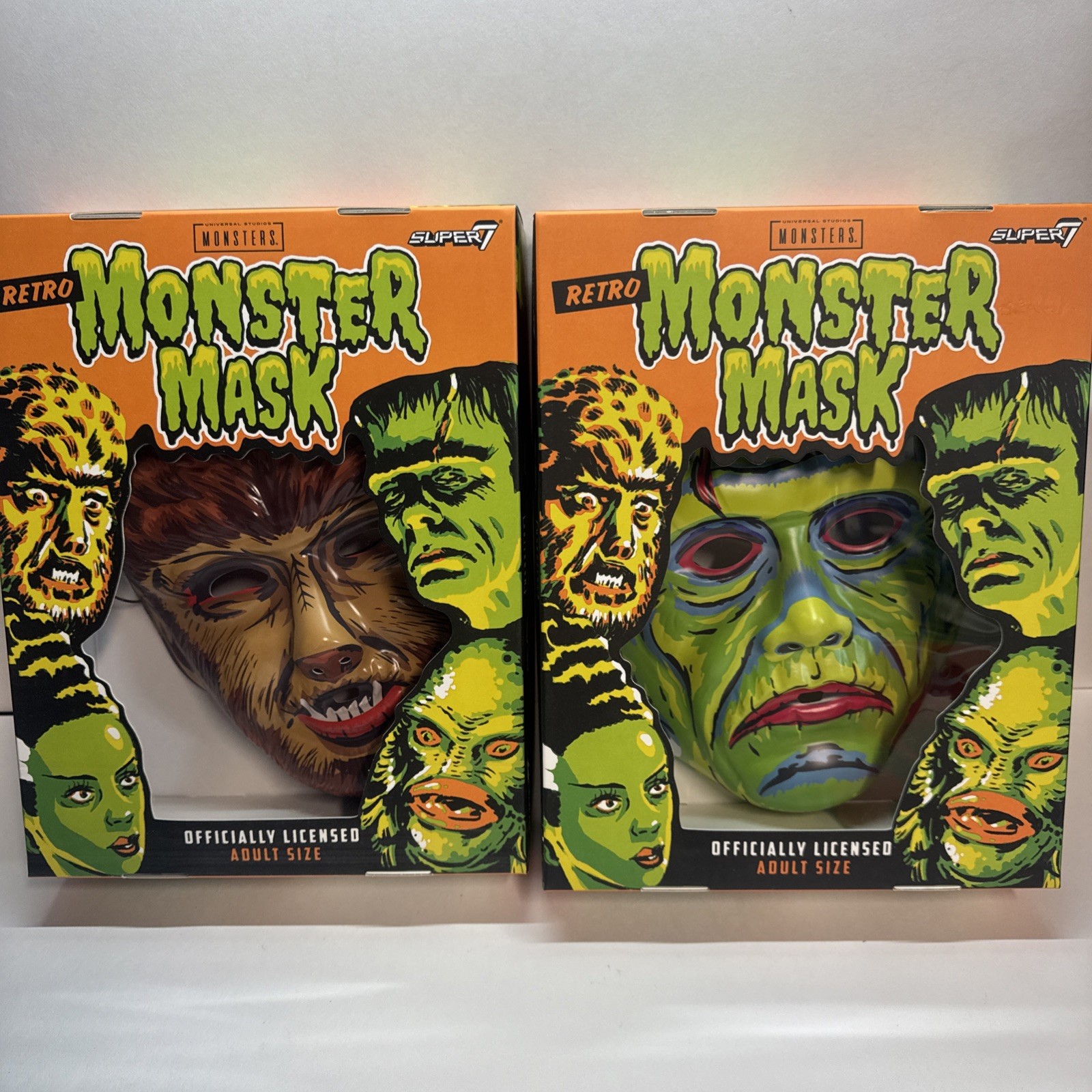 SUPER7 - Retro Monster Mask - Frankenstein & Wolfman - Universal Studios - NEW
