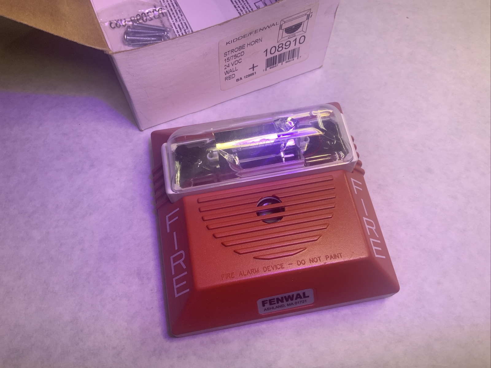 KIDDE FENWAL STROBE HORN ALARM 108910 24VCD