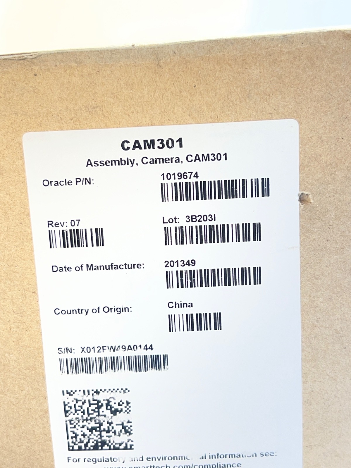 SMART TECHNOLOGIES CAM301 CAMERA