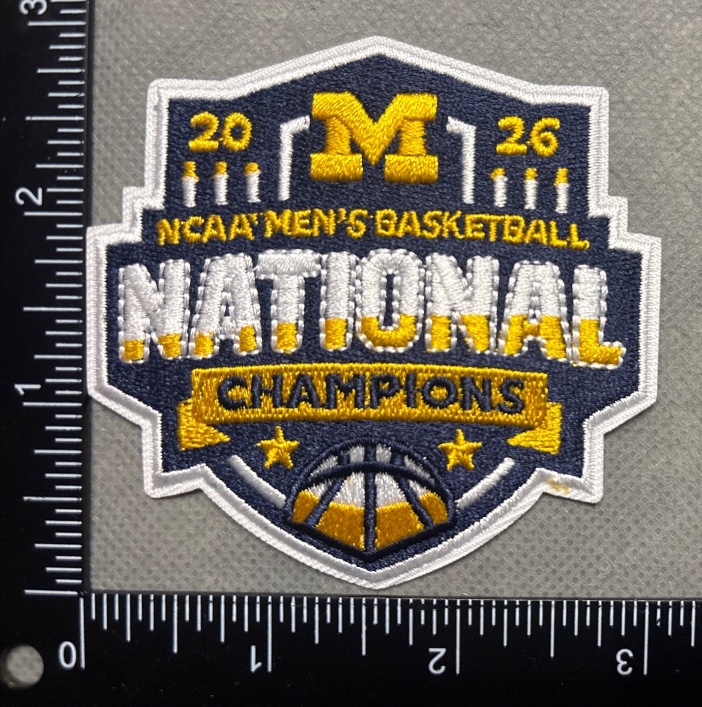 Michigan Wolverines Basketball 2026 National Champions Iron On Embroidered Patch