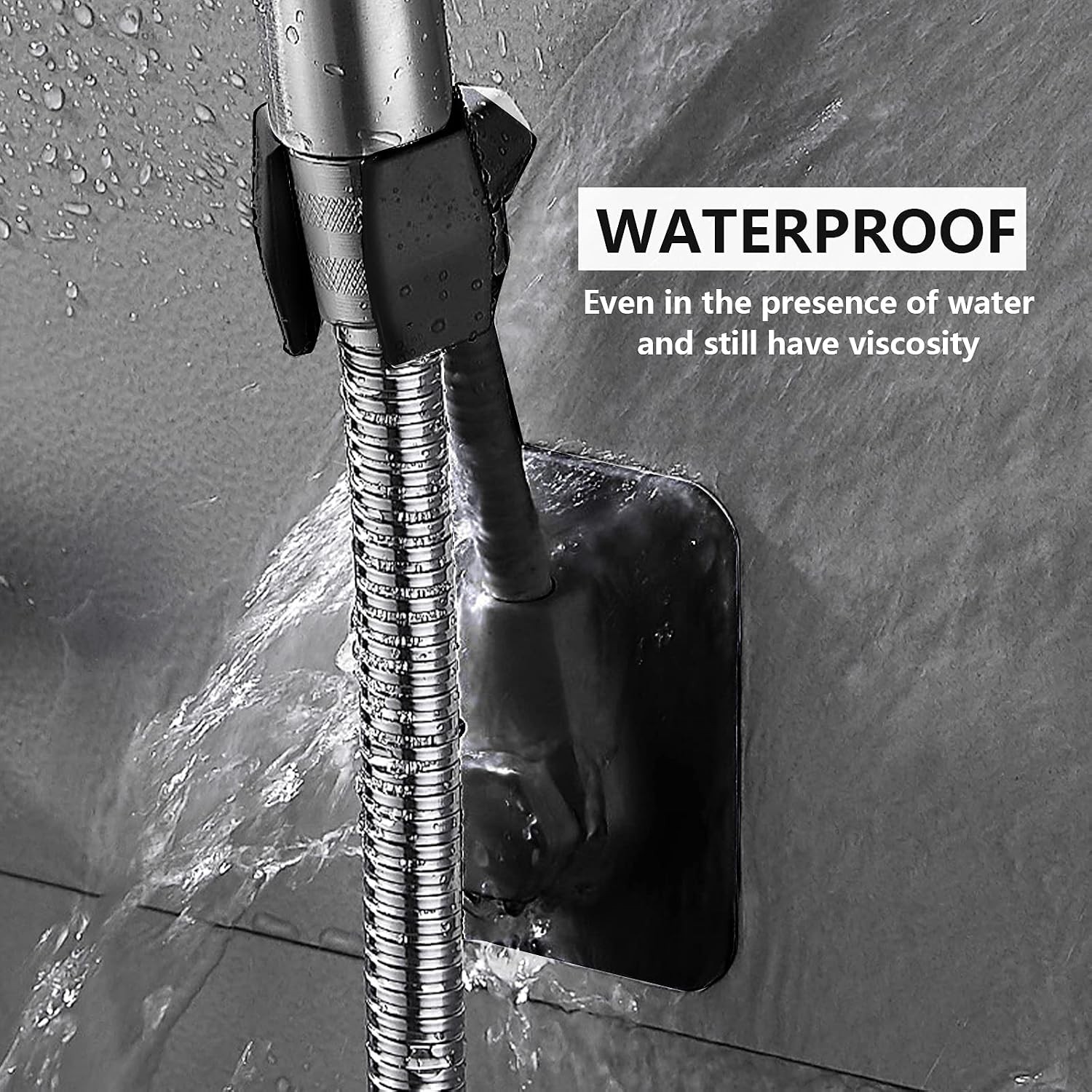 2Pcs Shower Head Holder Adhesive Adjustable Handheld Bathroom Shower Head