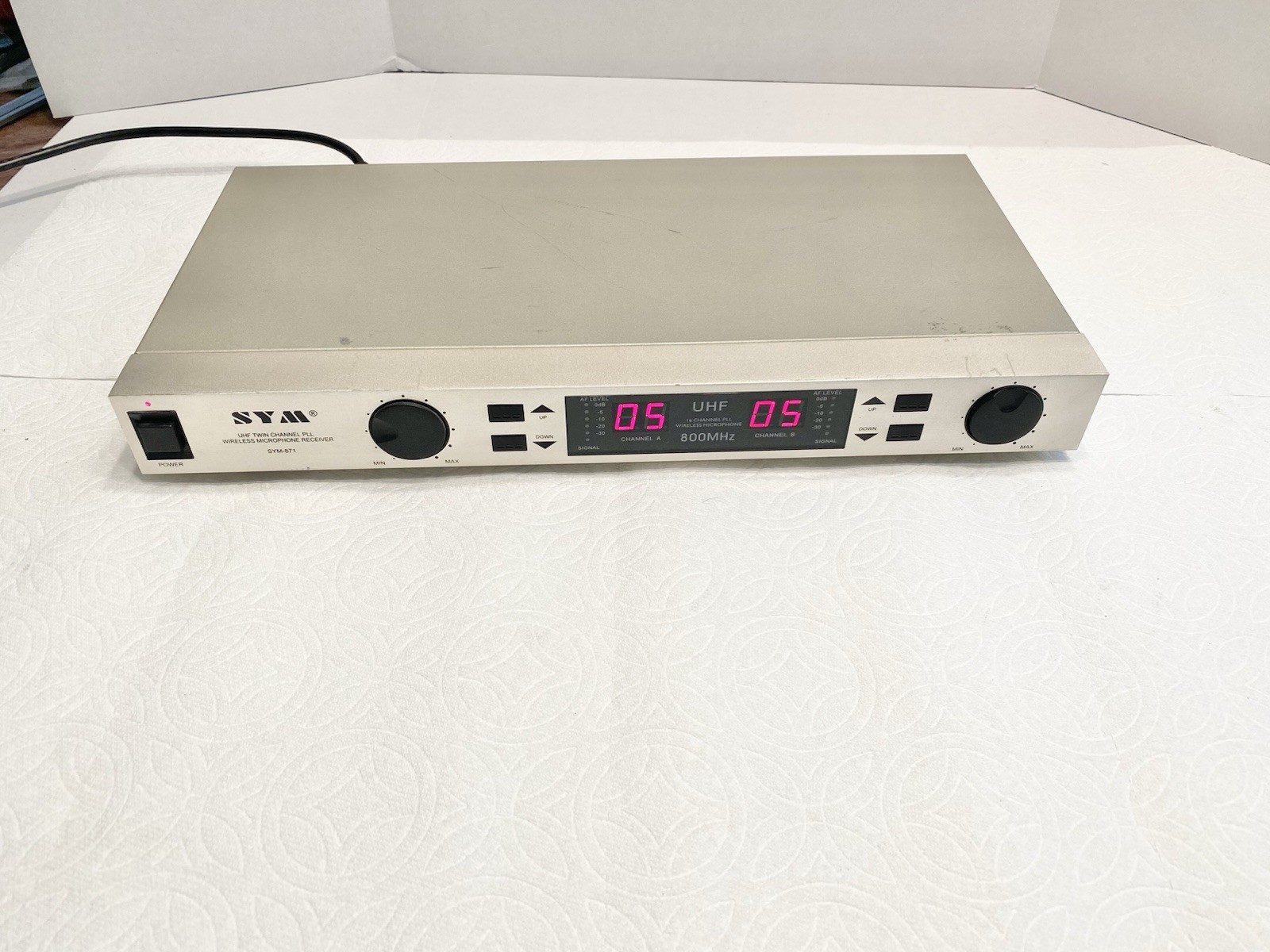 SYM 871 UHF TWIN CHANNEL WIRELESS MICROPHONE RECEIVER  SYM-871