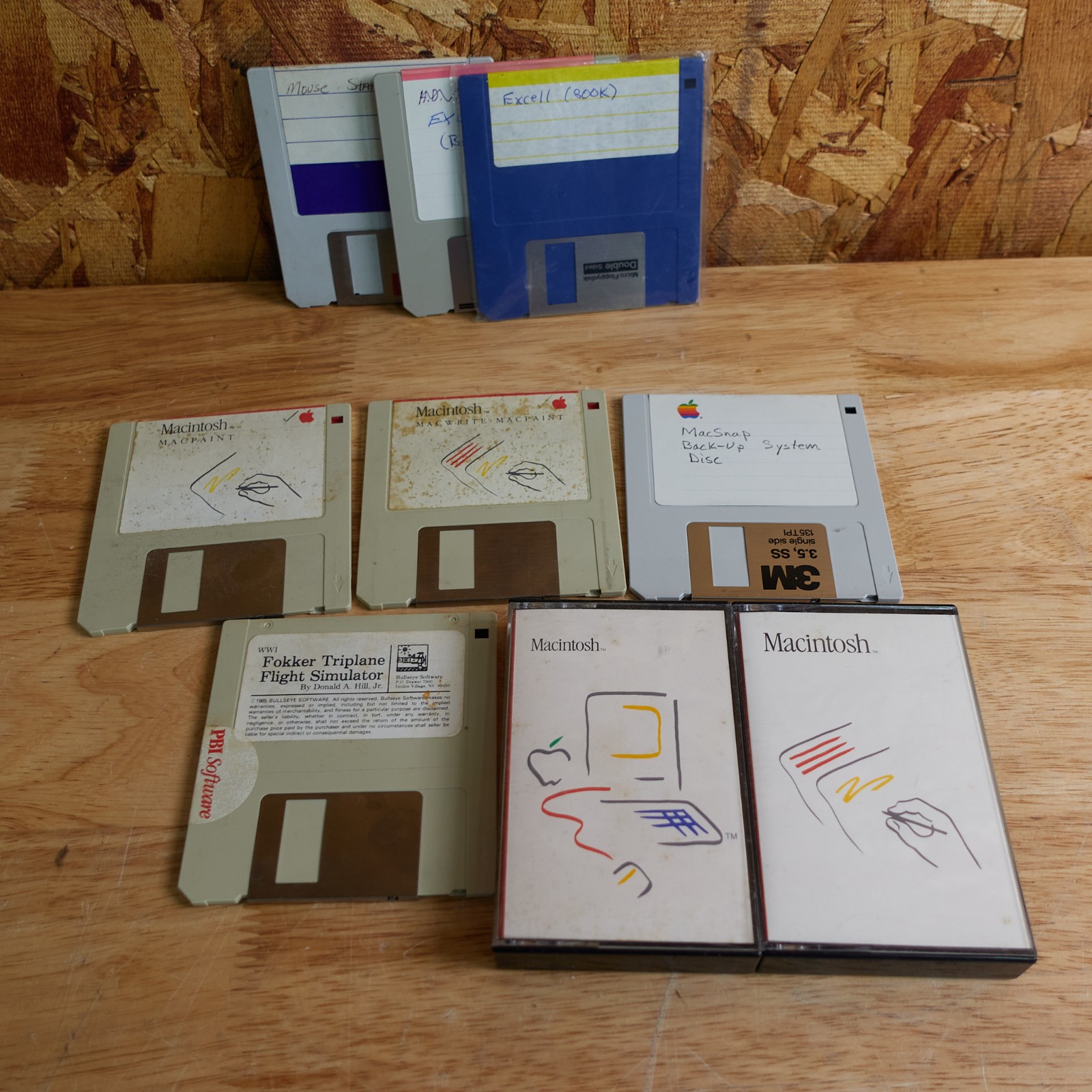 Vintage 1984 Macintosh 3.5" Floppy Disk MacWrite MacPaint Floppy & Cassettes +