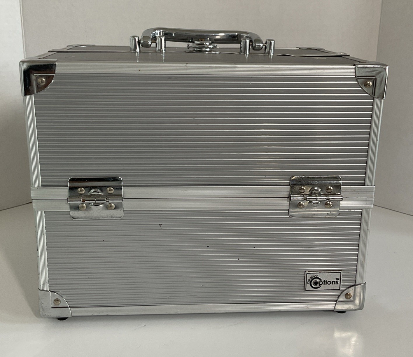 Creative Options Four Tray Storage Case Silver Aluminum Crafter's Case (Not Key)