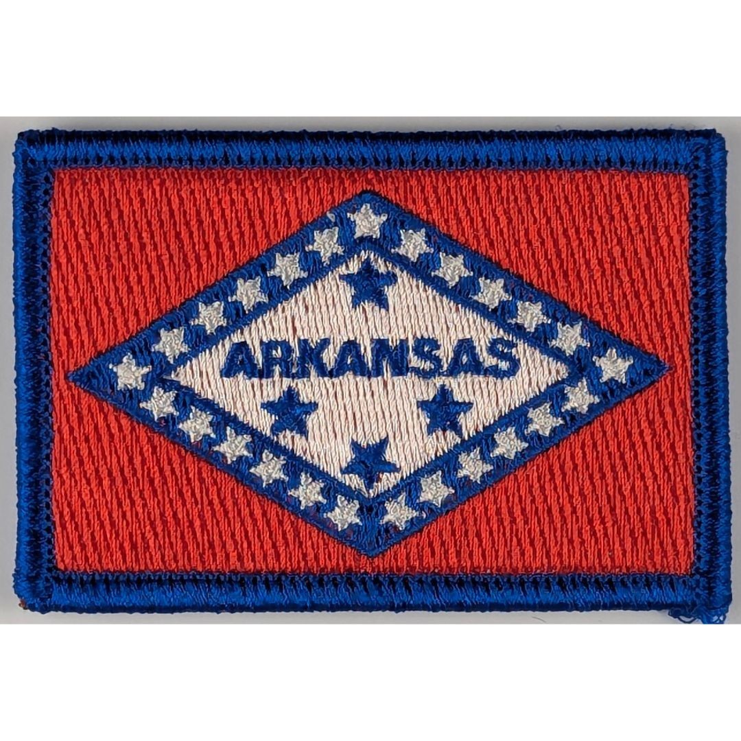 Arkansas State Flag Patch - Full Color - Hook Fastener Patch