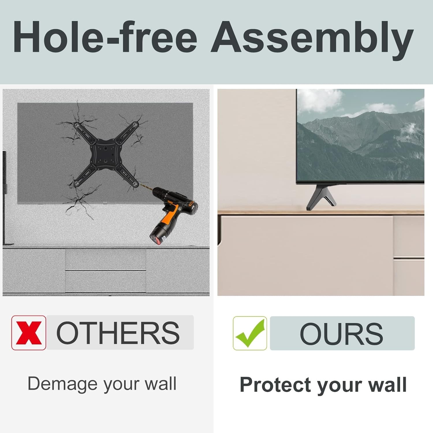 Sturdy LG TV Stand Legs Replacement - Easy Assembly for 49, 50, 55 Inch Models