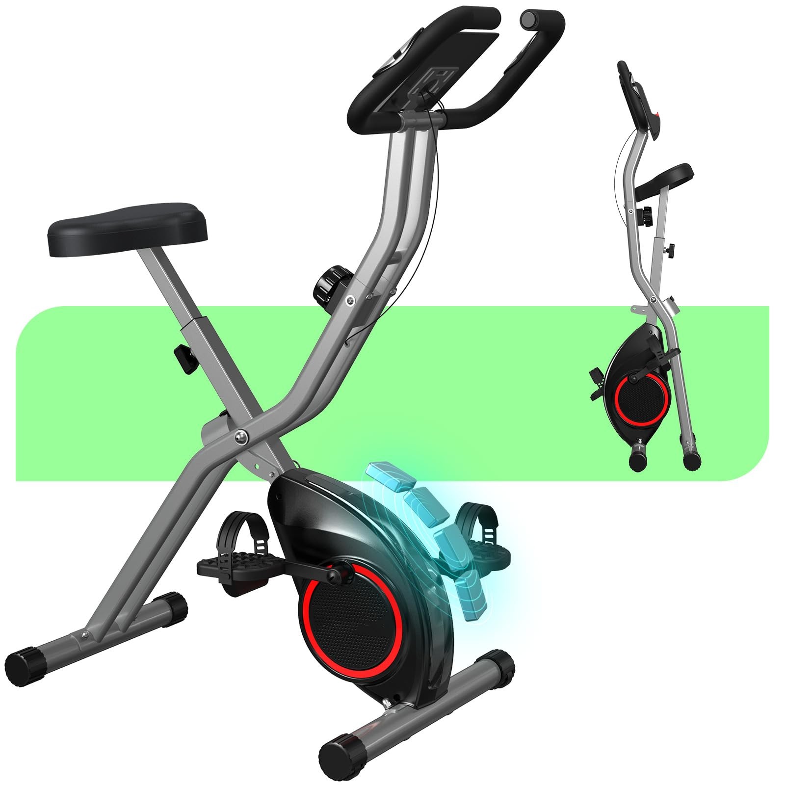 Lightweight 33LB Foldable Exercise Bike for Small Apartments, Stationary Bike...