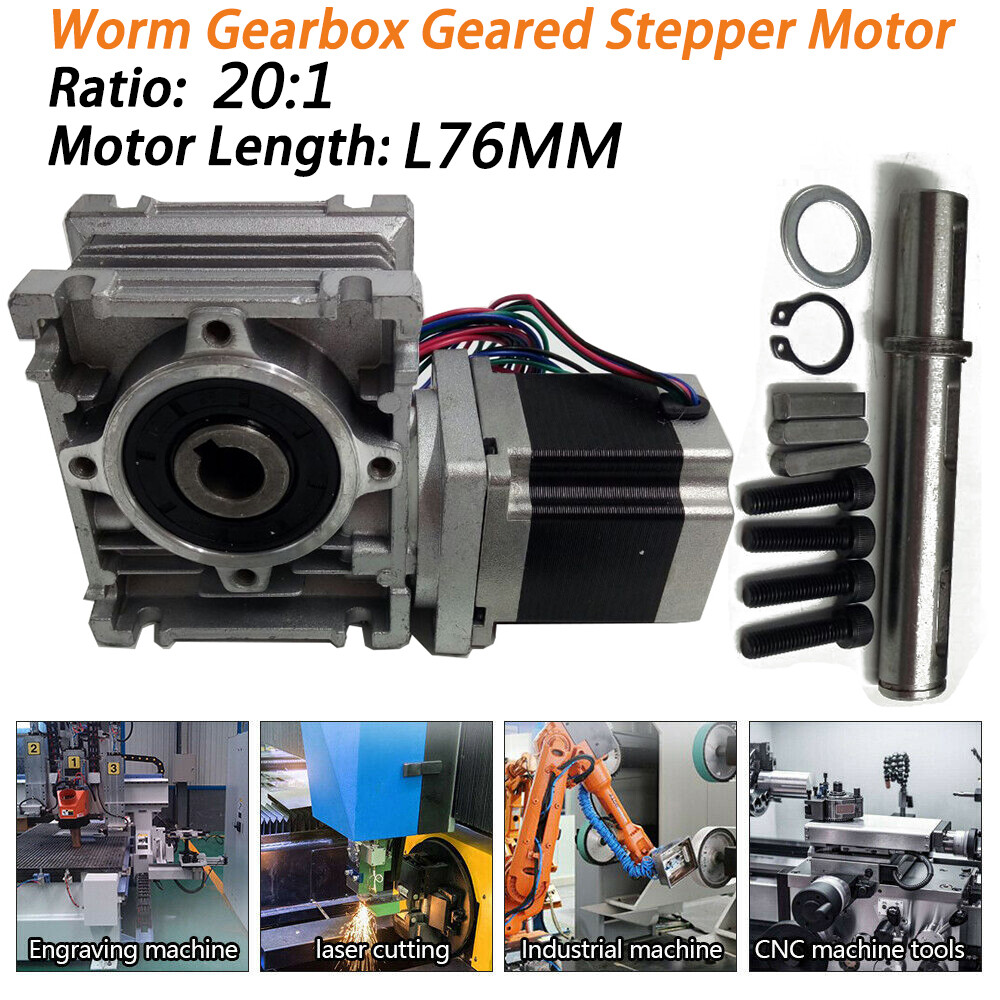 Ratio 20:1 Worm Gear Stepper Motor NMRV030 NEMA23 Gearbox High Torque CNC